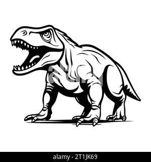 illustrazione della testa di animale selvatico di dinosauro per logo o simbolo Illustrazione Vettoriale