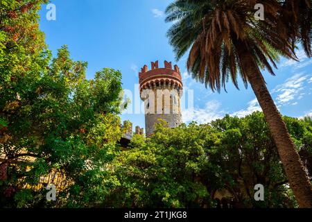 Castello D'Albertis. Museo delle Culture del mondo, Genova, Italia. Il castello d'Albertis è una residenza storica a Genova, nell'Italia nord-occidentale. Era il fi Foto Stock