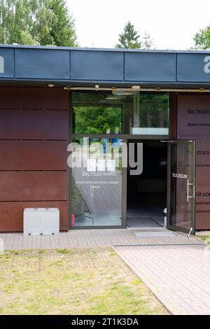 Centro visitatori di Šaltojo Karo Muziejus (Museo della Guerra fredda), Žemaitijos Nacionalinis Parkas vicino a Beržoras, Lituania Foto Stock