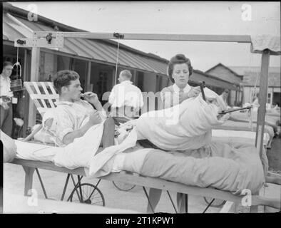 Riabilitazione di soldati britannici dalla Normandia - il lavoro di Robert Jones e Dame Agnes Hunt Orthopedic Hospital, Oswestry, Shropshire, Inghilterra, Regno Unito, 1944. Foto Stock