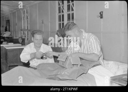 Riabilitazione di soldati britannici dalla Normandia - il lavoro di Robert Jones e Dame Agnes Hunt Orthopedic Hospital, Oswestry, Shropshire, Inghilterra, Regno Unito, 1944. Foto Stock