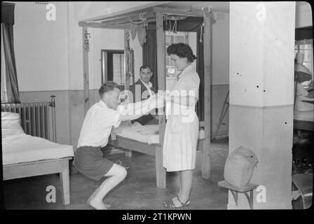 Riabilitazione di soldati britannici dalla Normandia - il lavoro di Robert Jones e Dame Agnes Hunt Orthopedic Hospital, Oswestry, Shropshire, Inghilterra, Regno Unito, 1944. Foto Stock