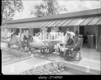 Riabilitazione di soldati britannici dalla Normandia - il lavoro di Robert Jones e Dame Agnes Hunt Orthopedic Hospital, Oswestry, Shropshire, Inghilterra, Regno Unito, 1944. Foto Stock