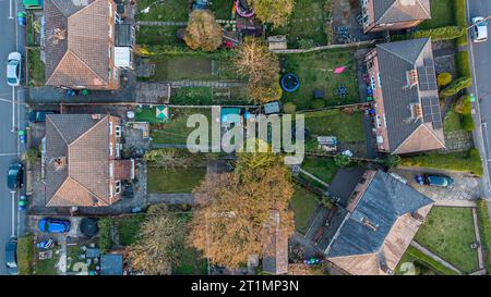 Veduta aerea dell'alloggio a Burnage, Manchester Foto Stock