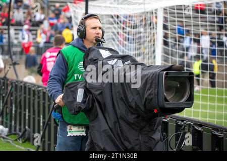 East Hartford, Stati Uniti. 14 ottobre 2023. Cameraman di Germania e Stati Uniti, un'amichevole internazionale al Pratt & Whitney Stadium al Rentschler Field nella città di East Hartford, Connecticut, negli Stati Uniti, questo sabato 14. Credito: Brazil Photo Press/Alamy Live News Foto Stock