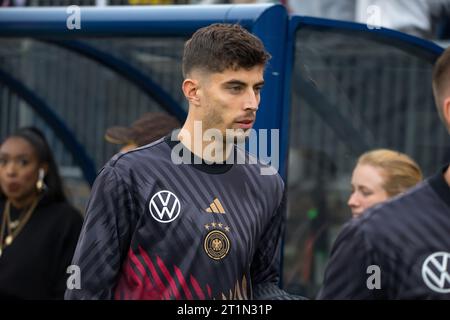 East Hartford, Stati Uniti. 14 ottobre 2023. Kai Havertz della Germania durante una partita contro gli Stati Uniti, un'amichevole internazionale al Pratt & Whitney Stadium al Rentschler Field nella città di East Hartford nel Connecticut, negli Stati Uniti, questo sabato 14. Credito: Brazil Photo Press/Alamy Live News Foto Stock