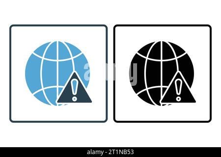 Icona di errore di rete. messa a terra con punto esclamativo. icona relativa a avvertenza, notifica. adatto per siti web, app, interfacce utente, stampabili, ecc. Allora Illustrazione Vettoriale