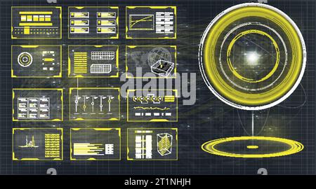 Design a griglia HUD di precisione Illustrazione Vettoriale