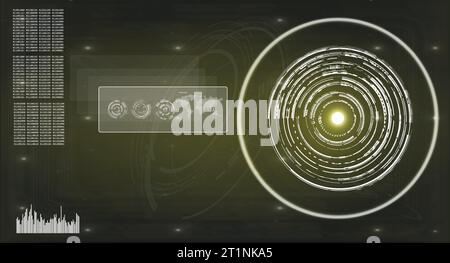 Dashboard della tecnologia VR - display infografico futuristico. Illustrazione Vettoriale