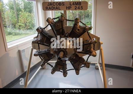 Motore radiale Jacobs L4MB all'interno del North Atlantic Aviation Museum di Gander, Terranova e Labrador, Canada Foto Stock