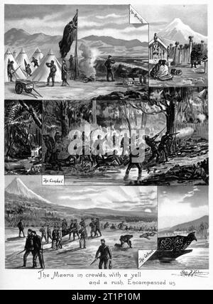 Scene delle guerre terrestri Maori in nuova Zelanda negli anni '1860 Foto Stock