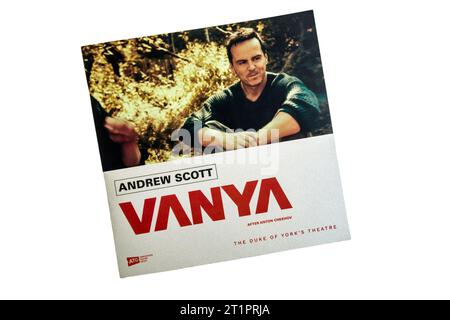 Programma teatrale per Andrew Scott in Vanya, una versione one-man del 2023 di Uncle Vanya di Anton Chekhov. Foto Stock