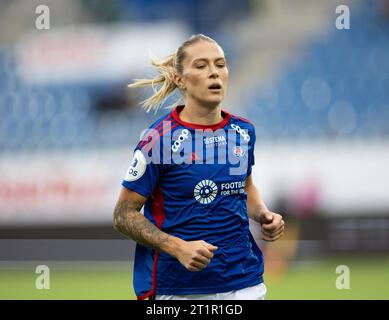 Oslo, Norvegia. 14 ottobre 2023. Oslo, Norvegia, 14 ottobre 2023: Mimmi Lofwenius (13 Valerenga) si vede durante la partita di campionato Toppserien tra Valerenga e Avaldsnes all'Intility Arena di Oslo (Norvegia) (Ane Frosaker/SPP) credito: SPP Sport Press Photo. /Alamy Live News Foto Stock