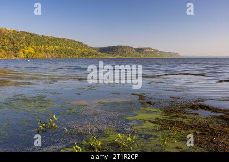 Fiume Mississippi paesaggio panoramico in autunno Foto Stock