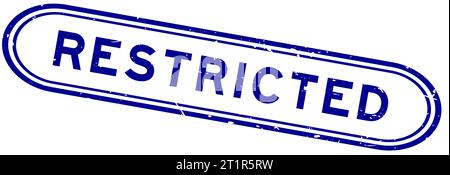 Timbro con guarnizione in gomma a forma di parola blu grunge su sfondo bianco Illustrazione Vettoriale