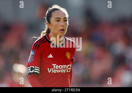 Katie Zelem del Manchester United durante il Barclays Women's Super League match al Leigh Sports Village, Leigh. Data foto: Domenica 15 ottobre 2023. Foto Stock