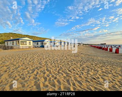 Case sulla spiaggia a Katwijk aan Zee nei Paesi Bassi Foto Stock