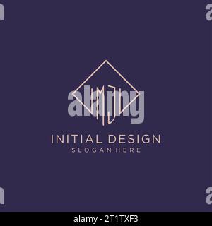 Monogramma con logo MJ iniziali e grafica vettoriale con design rettangolare Illustrazione Vettoriale