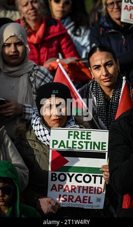 Free Palestine March, Edimburgo, 14/10/2023 Foto Stock