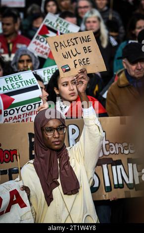 Free Palestine March, Edimburgo, 14/10/2023 Foto Stock