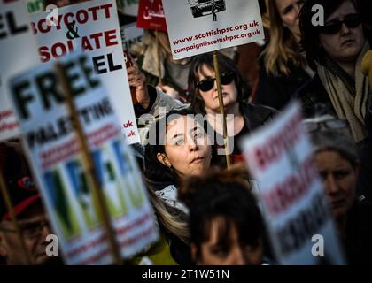 Free Palestine March, Edimburgo, 14/10/2023 Foto Stock