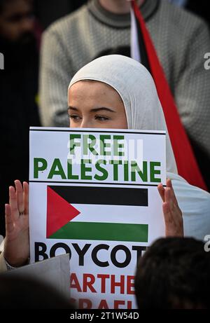 Free Palestine March, Edimburgo, 14/10/2023 Foto Stock