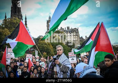 Free Palestine March, Edimburgo, 14/10/2023 Foto Stock