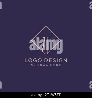 Monogramma con logo ZL iniziali e grafica vettoriale con design rettangolare Illustrazione Vettoriale