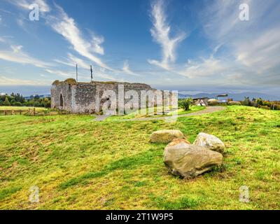 L'immagine è della rovina del XII secolo della fortezza di Castle Roy vicino al villaggio di Nethy Bridge costruita e una volta occupata dal Clan Comyn e dal Clan Grant Foto Stock