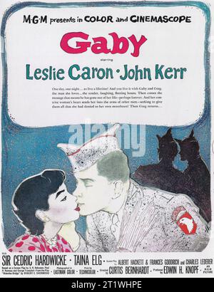 Poster cinematografico di Gaby, il film classico con Leslie Caron e John Kerr (MGM, 1956). Direttore: Curtis Bernhardt Foto Stock