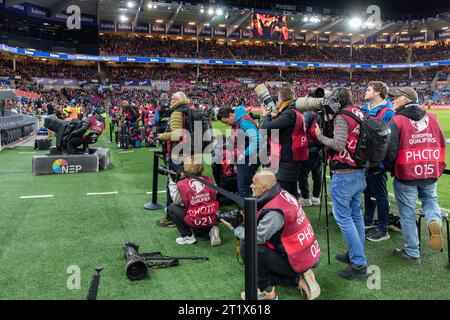 Oslo, Norvegia 15 ottobre 2023 Panoramica generale durante le qualificazioni ai Campionati europei 2024 gruppo A partita tra Norvegia e Spagna tenutasi allo Stadion Ullevaal di Oslo, Norvegia credito: Nigel Waldron/Alamy Live News Foto Stock