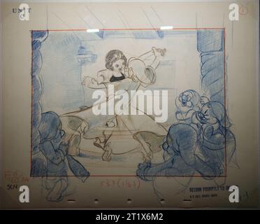 Snow White e i sette nani alla mostra Disney100 Foto Stock