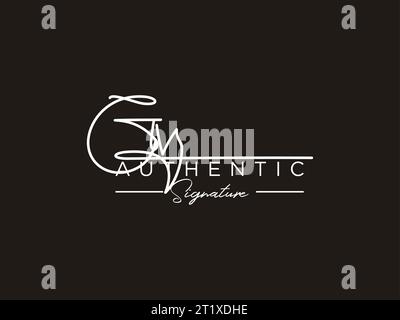 Vettore modello logo firma GV. Illustrazione Vettoriale
