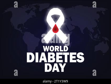 Illustrazione del vettore della giornata mondiale del diabete. Concetto di salute. Modello per sfondo, banner, scheda, poster con iscrizione di testo. Illustrazione Vettoriale