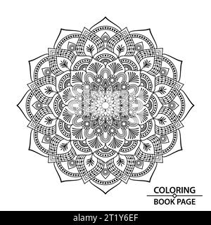 Circle afferma Mandala di colorare pagina libro per bambini. Easy Mandala Colouring Book pagine per adulti, capacità di rilassarsi, esperienze cerebrali donano Illustrazione Vettoriale