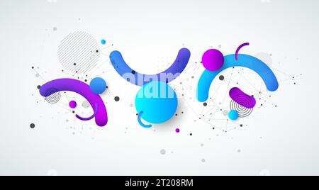 Sfondo astratto con una varietà di forme colorate. Illustrazione Vettoriale