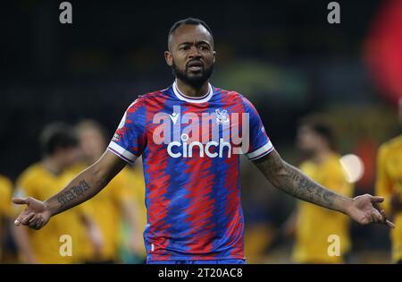 Jordan Ayew del Crystal Palace sembra deluso e disorientato. - Wolverhampton Wanderers / Crystal Palace, Premier League, Molineux Stadium, Wolverhampton, Regno Unito - 25 aprile 2023. Solo per uso editoriale - si applicano le restrizioni DataCo Foto Stock