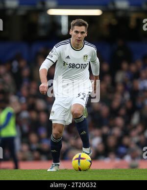 Max Wober del Leeds United. - Chelsea contro Leeds United, Premier League, Stamford Bridge Stadium, Londra, Regno Unito - 4 marzo 2023. Solo per uso editoriale - si applicano le restrizioni DataCo Foto Stock