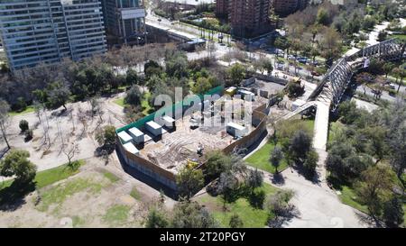 Linea 7 stazione Parque Araucano in costruzione, Metro de Santiago, Las Condes, Cile Foto Stock