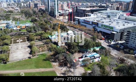 Linea 7 stazione Parque Araucano in costruzione, Metro de Santiago, Las Condes, Cile Foto Stock