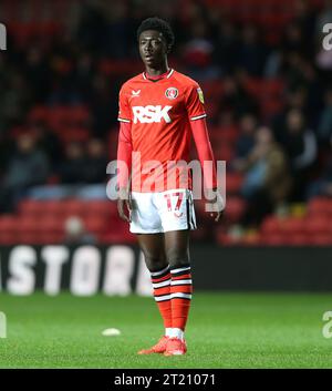 Jesuran Rak-Sakyi del Charlton Athletic. - Charlton Athletic contro Exeter City, Sky Bet League One, The Valley Stadium, Londra, Regno Unito - 11 ottobre 2022 solo per uso editoriale - si applicano le restrizioni DataCo Foto Stock