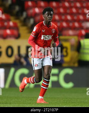 Jesuran Rak-Sakyi del Charlton Athletic. - Charlton Athletic contro Exeter City, Sky Bet League One, The Valley Stadium, Londra, Regno Unito - 11 ottobre 2022 solo per uso editoriale - si applicano le restrizioni DataCo Foto Stock