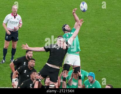 Brodie Retallick della nuova Zelanda durante la Coppa del mondo 2023, partita di rugby a 15 dei quarti di finale tra Irlanda e nuova Zelanda il 14 ottobre 2023 allo Stade de France a Saint-Denis vicino a Parigi, Francia - foto Laurent Lairys /DPPI Foto Stock