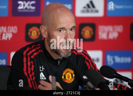 Erik Ten Hag manager del Manchester United durante la sua conferenza stampa pre-partita al Ritz Carlton Hotel di Perth, Australia, il 22 luglio 2022, in vista della partita tra Manchester United e Aston Villa all'Optus Stadium il 23 luglio 2022. - Manchester United Press Conference, Optus Stadium, Perth. - 22 luglio 2022. Solo per uso editoriale Foto Stock