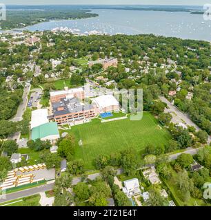 vista aerea del porto di sag, ny Foto Stock