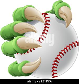 Scarpa da baseball con artiglio da baseball, Monster Animal Hand Illustrazione Vettoriale