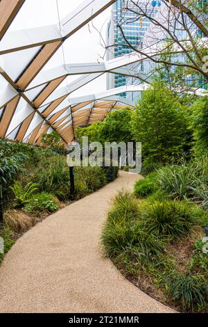 Crossrail Place Roof Garden a Canary Wharf, Londra Foto Stock