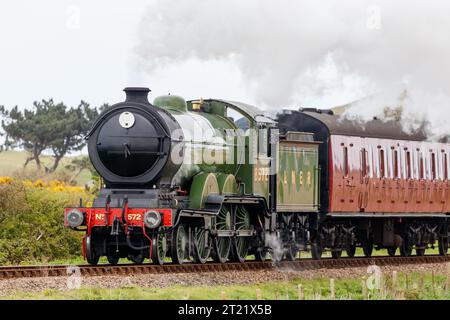 Treno a vapore sulla North Norfolk Railway Foto Stock