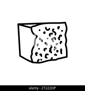 Formaggio con muffa simbolo Roquefort a linea olor. Pittogramma per pagina Web. Illustrazione Vettoriale