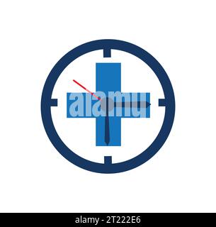 Logo medico icona di salute isolata su sfondo bianco. Elemento modello disegno logo Flat Vector Illustrazione Vettoriale